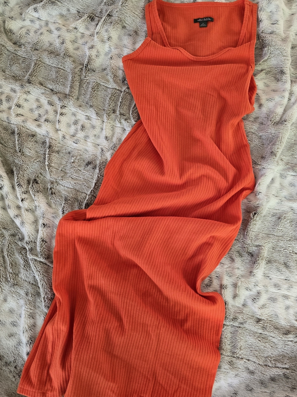 wild fable Ribbed Tank Maxi Dress in Bright Orange